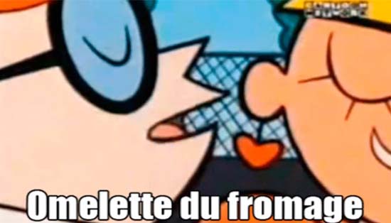 French Phrases used by filipinos- omelette du fromge dexter