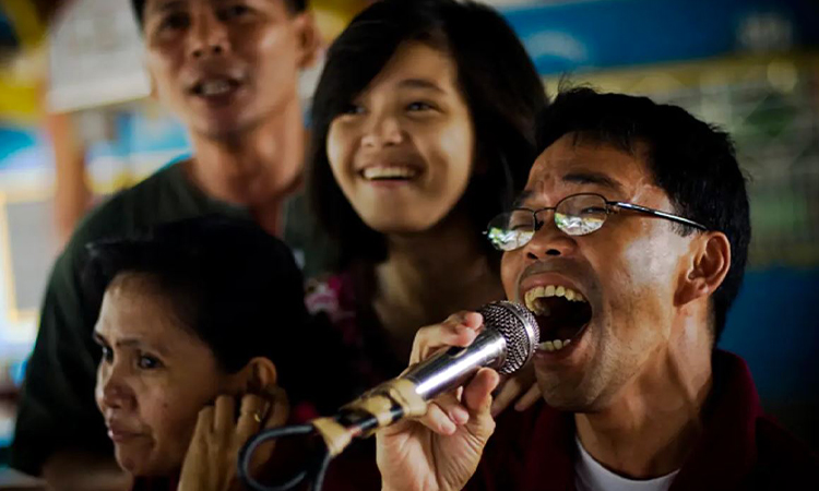 filipino culture: singing karaoke