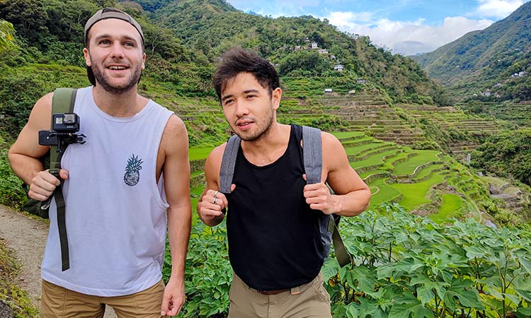 2 French in Manila in the rice terraces of Batad